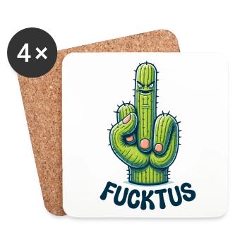 FUCKTUS CACTUS CACTUS DOIGT D’HONNEUR PIQÛRE DÉSERT - Dessous de verre (lot de 4) - blanc - Devant