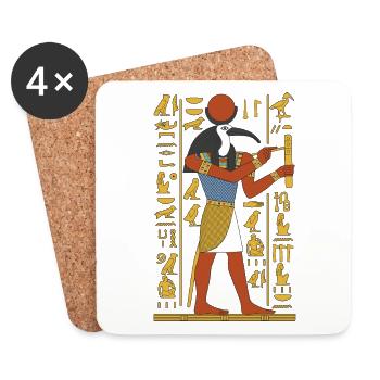 THOTH, Gott der Weisheit - Untersetzer (4er-Set) - Weiß - Vorne