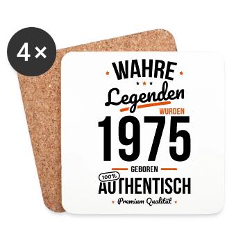 60e anniversaire - Des légendes ont été créées en 1975 - Dessous de verre (lot de 4) - blanc - Devant