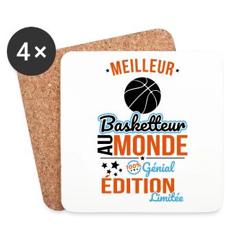 Bester Basketballspieler der Welt - 100% genial - Untersetzer (4er-Set) - Weiß - Vorne