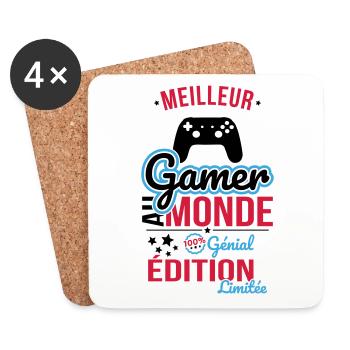 World's Best Gamer - 100% Awesome - Coasters (set of 4) - white - Front