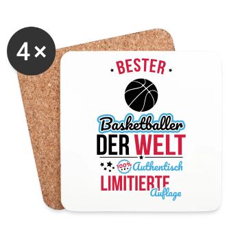 Bester Baskteballer der Welt - 100% Authentisch - Untersetzer (4er-Set) - Weiß - Vorne