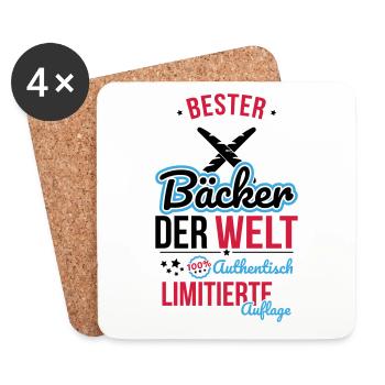 Best Baker in the World - 100% Authentic - Coasters (set of 4) - white - Front