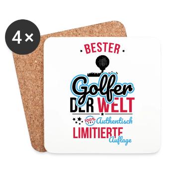 Bester Golfer der Welt - 100% Authentisch - Untersetzer (4er-Set) - Weiß - Vorne