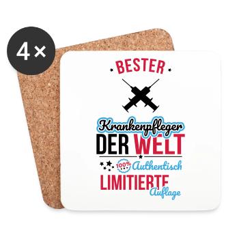 Meilleure infirmière du monde - 100 % authentique - Dessous de verre (lot de 4) - blanc - Devant