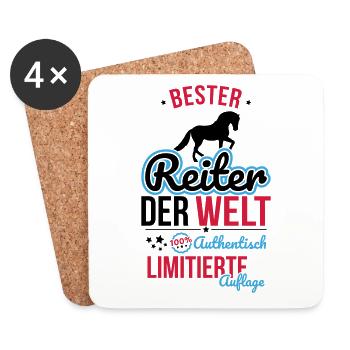 Bester Reiter der Welt - 100% Authentisch - Untersetzer (4er-Set) - Weiß - Vorne