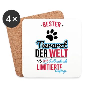 Meilleur vétérinaire du monde - 100 % authentique - Dessous de verre (lot de 4) - blanc - Devant