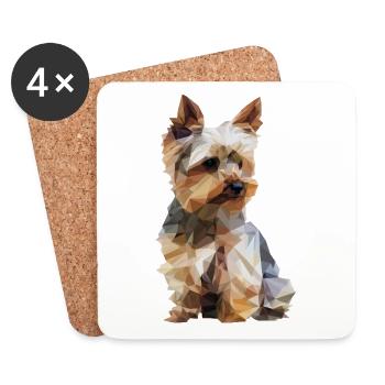 jadeoneii Low Poly Yorkshire Terrier dog design - Untersetzer (4er-Set) - Weiß - Vorne