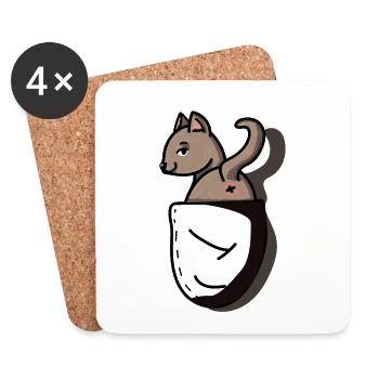 Poket Animal - Untersetzer (4er-Set) - Weiß - Vorne