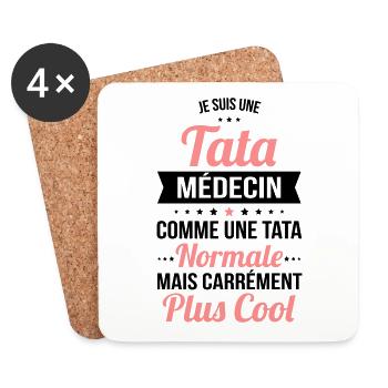 Tata médecin comme une tata normale plus cool - Dessous de verre (lot de 4) - blanc - Devant