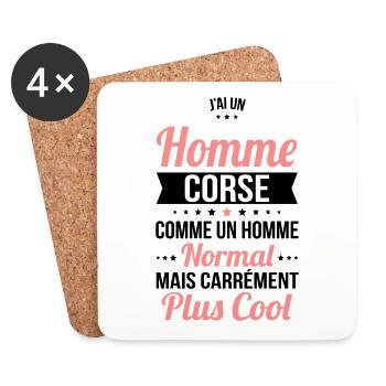 J'ai un homme Corse plus cool - Dessous de verre (lot de 4) - blanc - Devant