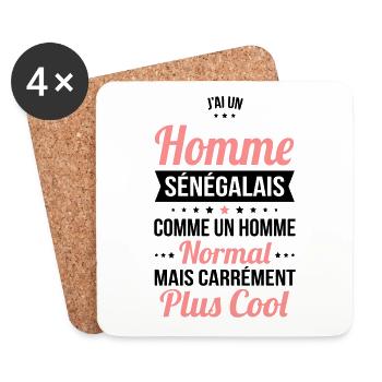 J'ai un homme Sénégalais plus cool - Dessous de verre (lot de 4) - blanc - Devant