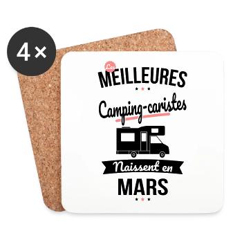Les meilleures camping-caristes naissent en Mars - Dessous de verre (lot de 4) - blanc - Devant