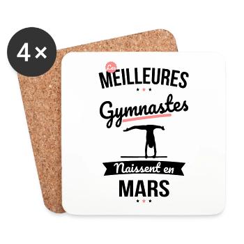 Les meilleures gymnastes naissent en Mars - Dessous de verre (lot de 4) - blanc - Devant