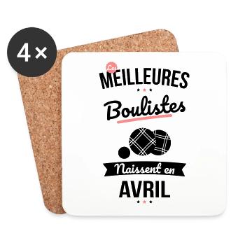 Les meilleures boulistes naissent en Avril - Dessous de verre (lot de 4) - blanc - Devant