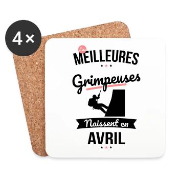 Les meilleures grimpeuses naissent en Avril - Dessous de verre (lot de 4) - blanc - Devant