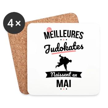 Les meilleures judokates naissent en Mai - Dessous de verre (lot de 4) - blanc - Devant