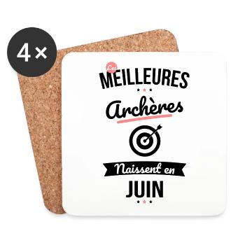 Les meilleures archères naissent en Juin - Dessous de verre (lot de 4) - blanc - Devant