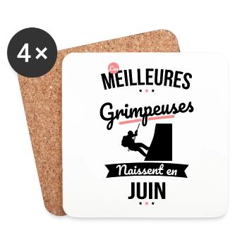 Les meilleures grimpeuses naissent en Juin - Dessous de verre (lot de 4) - blanc - Devant