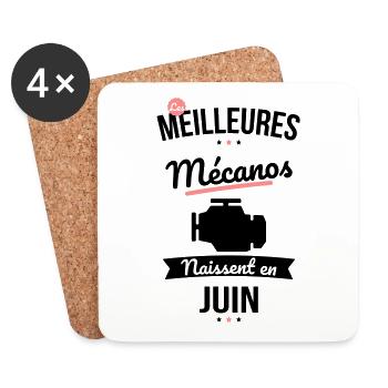 Les meilleures mécanos naissent en Juin - Dessous de verre (lot de 4) - blanc - Devant