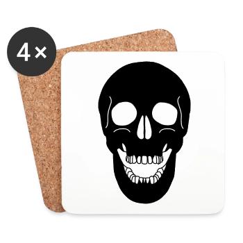 Skull skull in black - Coasters (set of 4) - white - Front
