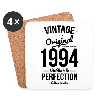 Anniversaire 30 ans - Vintage - Original - 1994 - Dessous de verre (lot de 4) - blanc - Devant