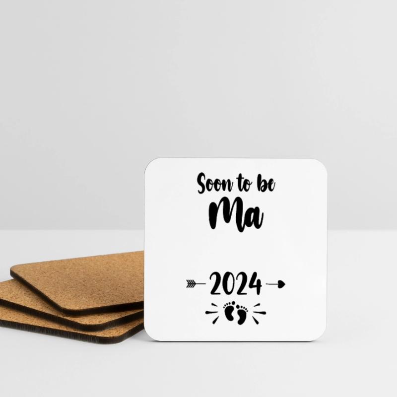 Ma wird bald Mutter 2024 Mutter schwanger Kinder Mutter Untersetzer (4er-Set)