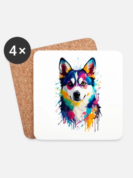 Alaskan Klee Kai - Untersetzer (4er-Set) - Weiß