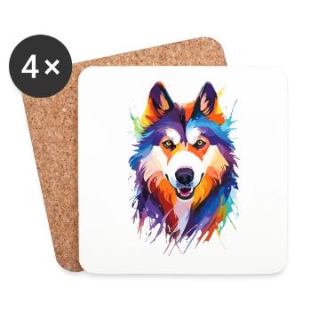 Alaskan Malamute - Untersetzer (4er-Set) - Weiß - Vorne