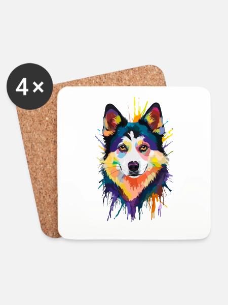 Alaskan Klee Kai - Untersetzer (4er-Set) - Weiß