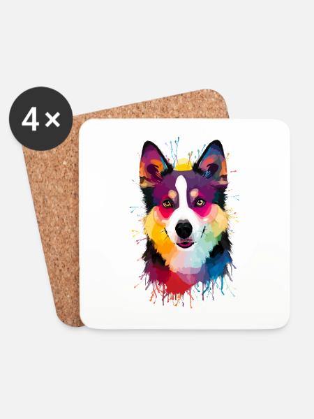Alaskan Klee Kai - Untersetzer (4er-Set) - Weiß