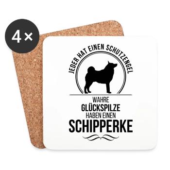 SCHIPPERKE Schutzengel Wilsigns - Untersetzer (4er-Set) - Weiß - Vorne