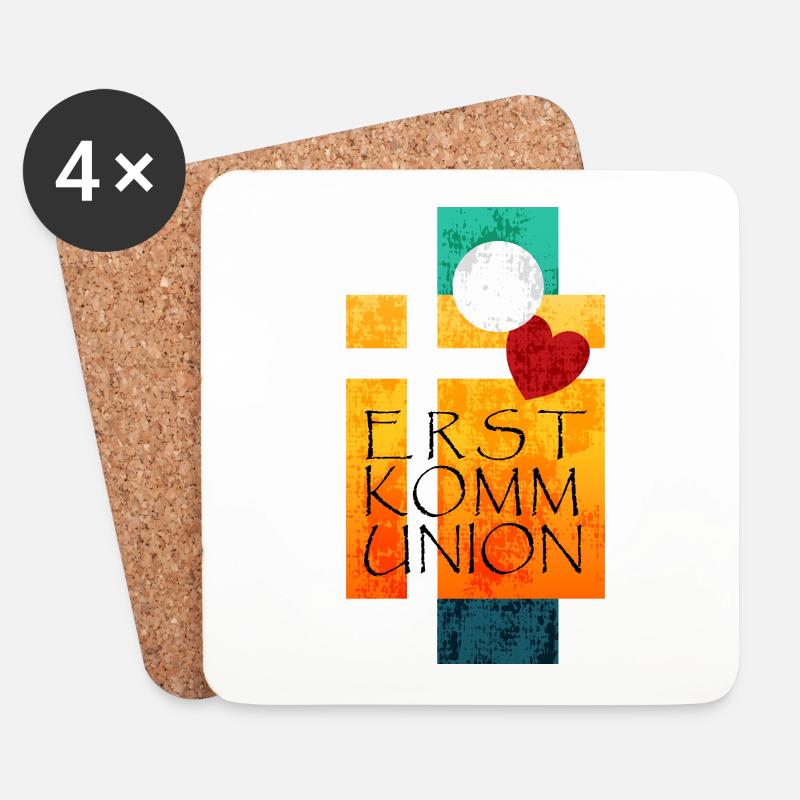 Erstkommunion - Untersetzer (4er-Set) - Weiß