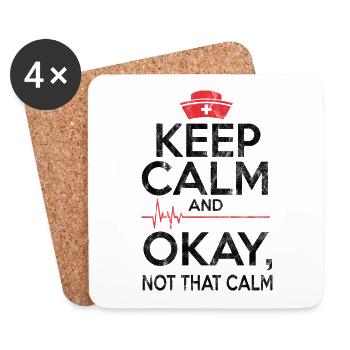 Keep Calm Okay Not That Calm.png.png - Untersetzer (4er-Set) - Weiß - Vorne