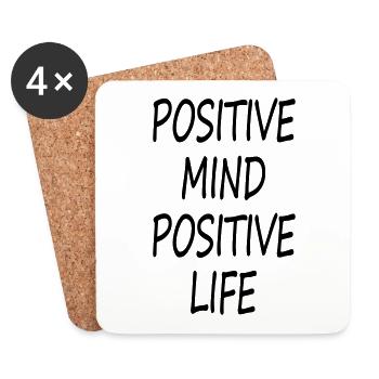 POSITIVE MIND POSITIVE LIFE - Untersetzer (4er-Set) - Weiß - Vorne