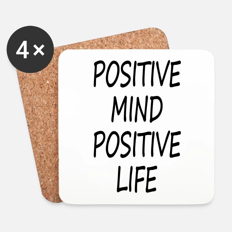 POSITIVE MIND POSITIVE LIFE - Untersetzer (4er-Set) - Weiß
