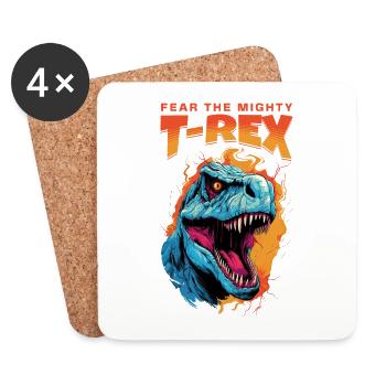 T-Rex Dinosaurier Dino Tyrannosaurus Rex Vintage - Untersetzer (4er-Set) - Weiß - Vorne