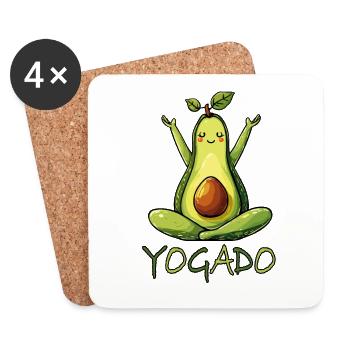 Yogado - Die Frucht des Yoga - Untersetzer (4er-Set) - Weiß - Vorne