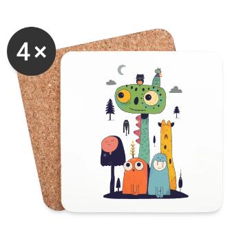 Off to bed - Coasters (set of 4) - white - Front