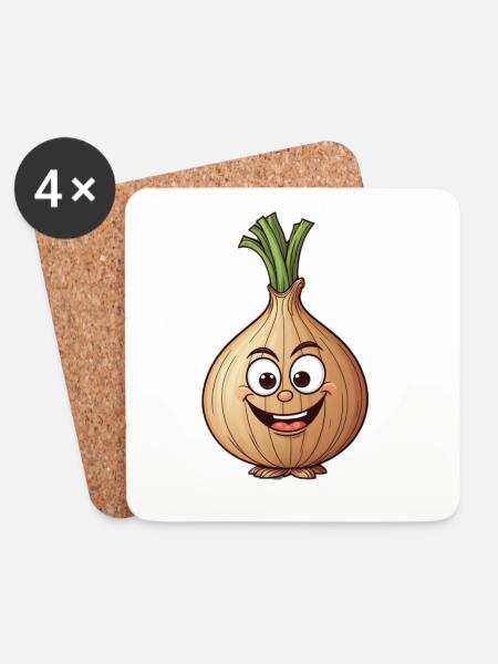 Cartoon onion perfect gift - Coasters (set of 4) - white