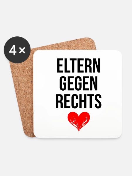 ELTERN GEGEN RECHTS - Untersetzer (4er-Set) - Weiß