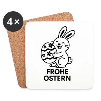 Happy Easter Bunny with Painted Egg - Coasters (set of 4) - white - Front