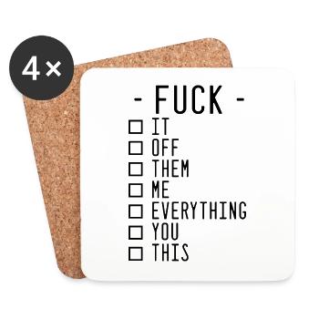 Fuc - Coasters (set of 4) - white - Front