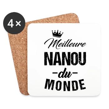 Meilleure nanou du monde t-shirt femme cadeau - Dessous de verre (lot de 4) - blanc - Devant