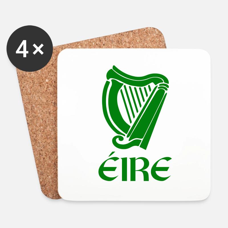 St Patricks Day Zitat Eire mit keltischer Harfe - Untersetzer (4er-Set) - Weiß