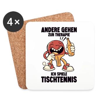 Andere gehen zur Therapie ich spiele Tischtennis - Untersetzer (4er-Set) - Weiß - Vorne