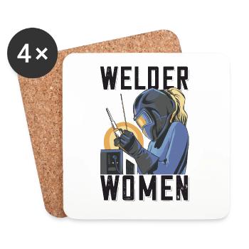 Welder outfit for welders - Coasters (set of 4) - white - Front