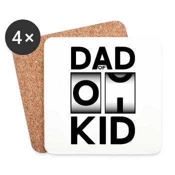PAPA DE 1 ENFANT FÊTE DES PÈRES - Dessous de verre (lot de 4) - blanc - Devant