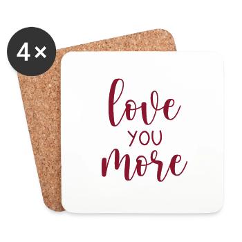 Love you more - Untersetzer (4er-Set) - Weiß - Vorne