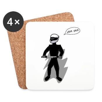 Hobby-Biker - Untersetzer (4er-Set) - Weiß - Vorne